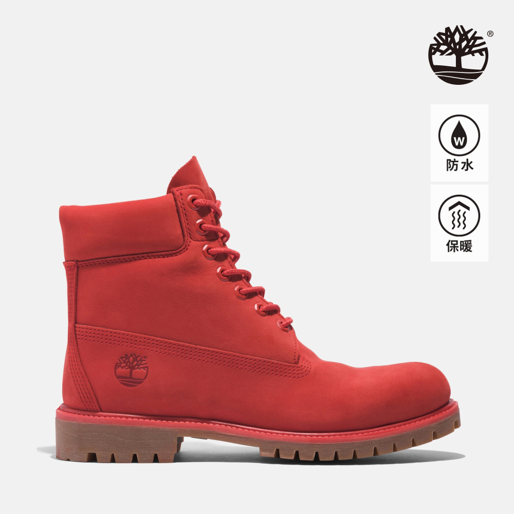 Timberland 男款紅色磨砂革50週年紀念款6吋防水靴|A5VEWDV8
