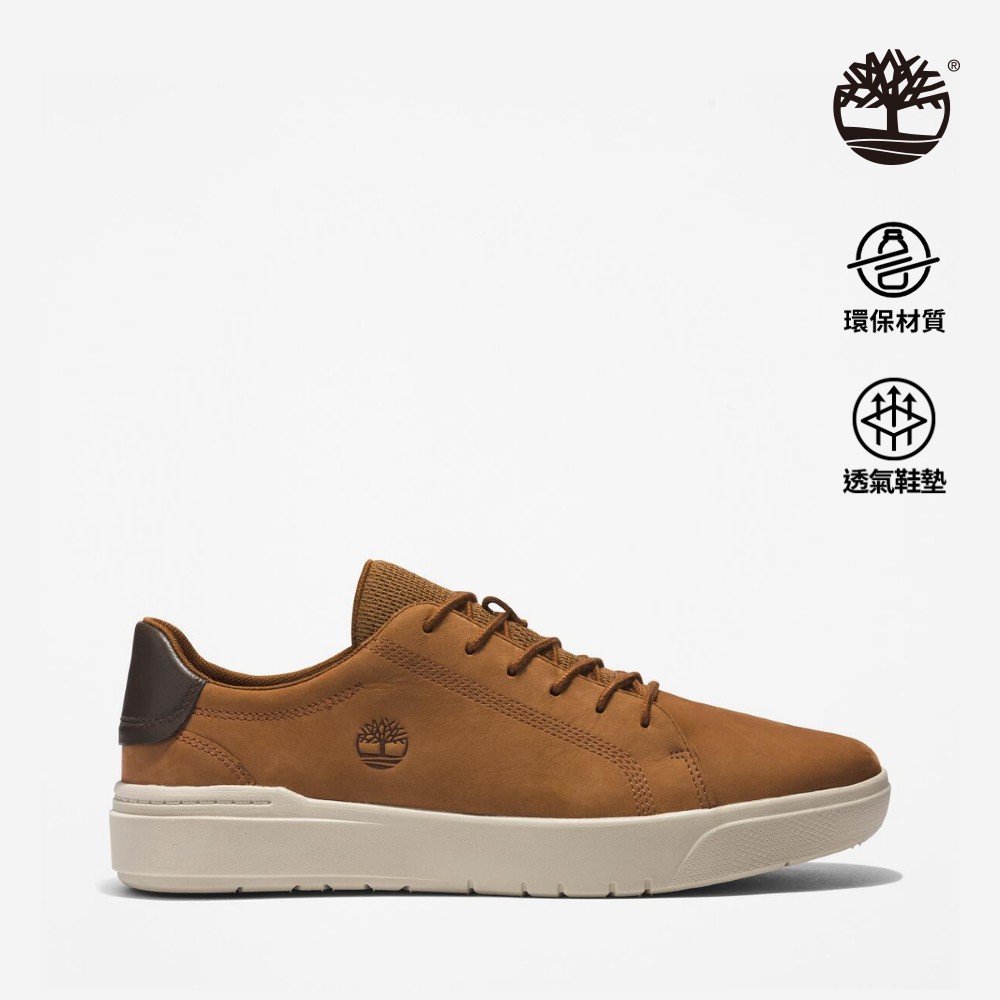 Timberland 男款駝色皮革緩震Seneca Bay休閒鞋|A5S9CF13