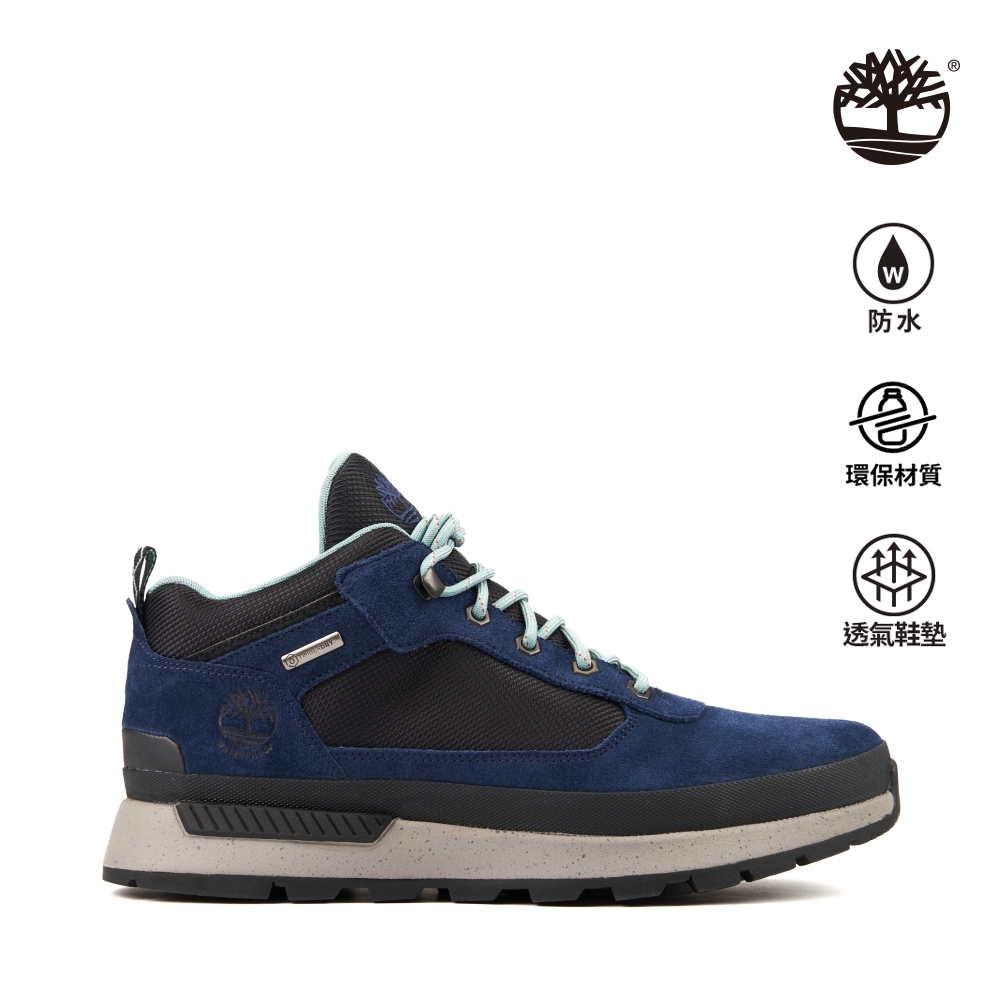 Timberland 男款海軍藍絨面革低筒防水健行鞋|A61DG019