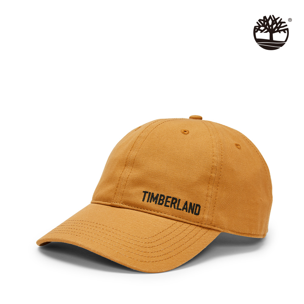 Timberland 中性小麥色品牌刺繡休閒棒球帽|A2PD3231