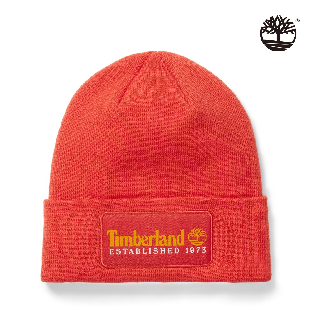 Timberland 中性元氣橘針織毛帽|A2PTDDV8