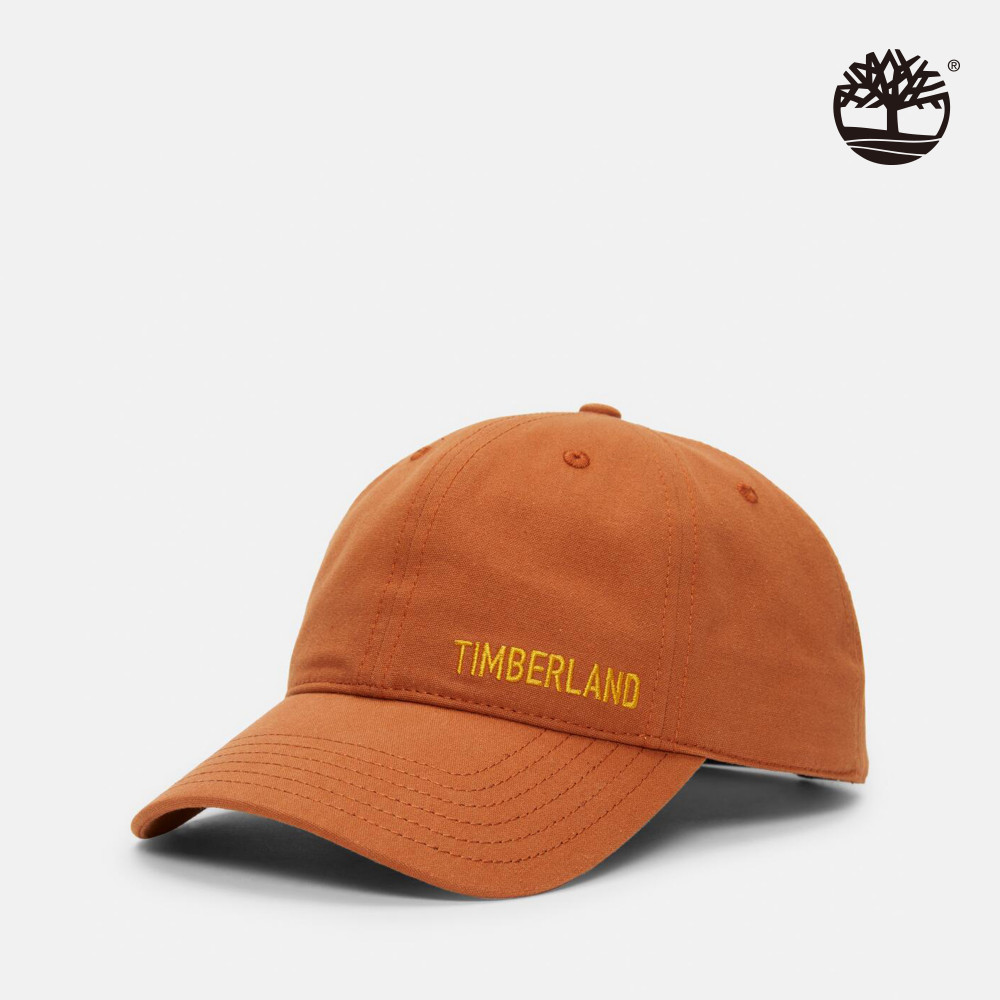 Timberland 男款橘黃色小LOGO棒球帽|A2PD3358