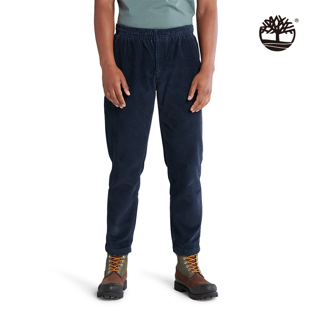 Timberland 男款深藍色有機棉燈芯絨多口袋休閒長褲|A5XAD433
