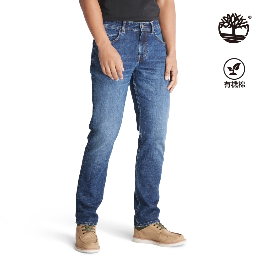 Timberland 男款靛藍色有機棉彈性牛仔褲|A6CQ2A11