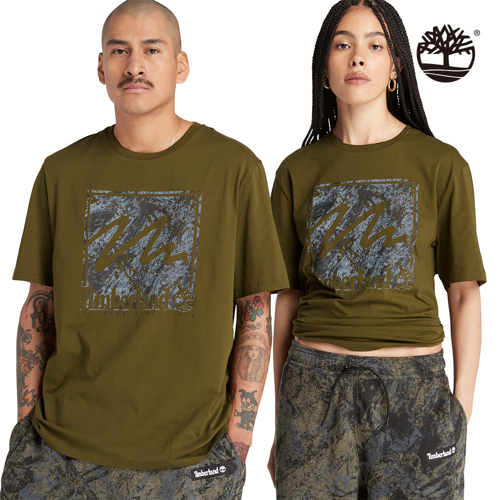 Timberland 中性深橄欖色短袖T恤|A27RT302