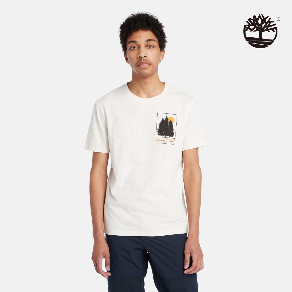 Timberland 男款白色印花短袖T恤|A2KB6CM9