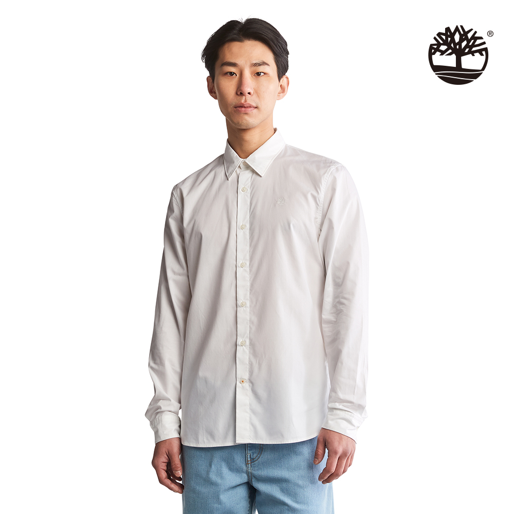 Timberland 男款白色透氣長袖襯衫|A62XH100