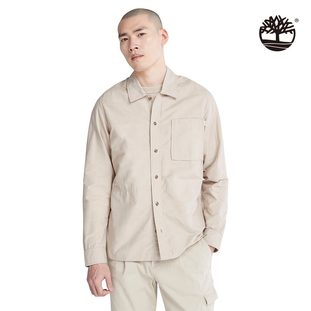 Timberland 男款化石灰Oversized 寬版襯衫外套|A5QRZCY2