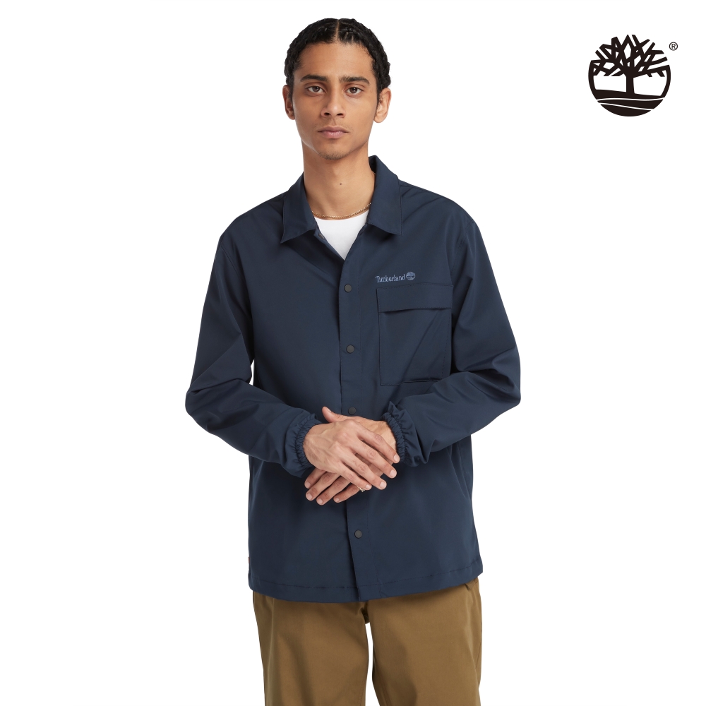 Timberland 男款深寶石藍長袖襯衫外套|A2JJR433