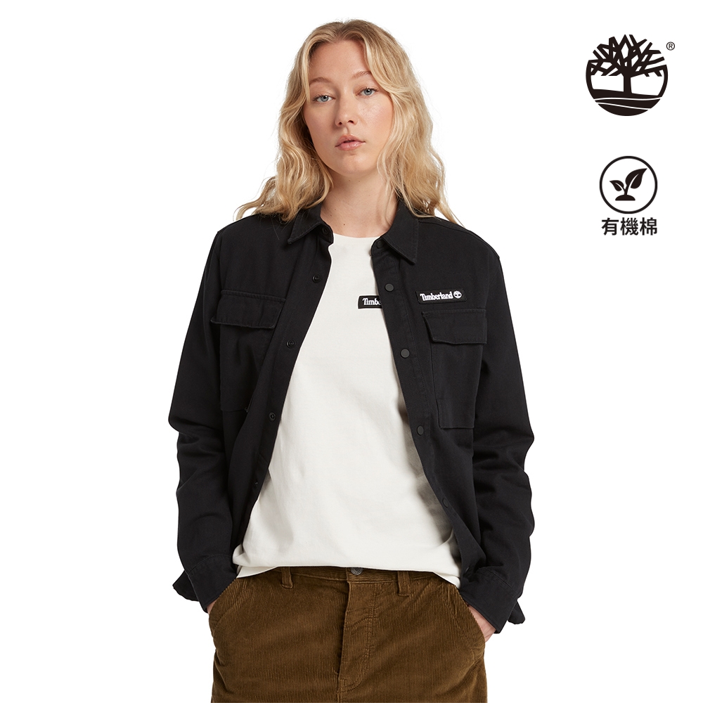 Timberland 中性款黑色長袖多功能襯衫外套|A6JNS001