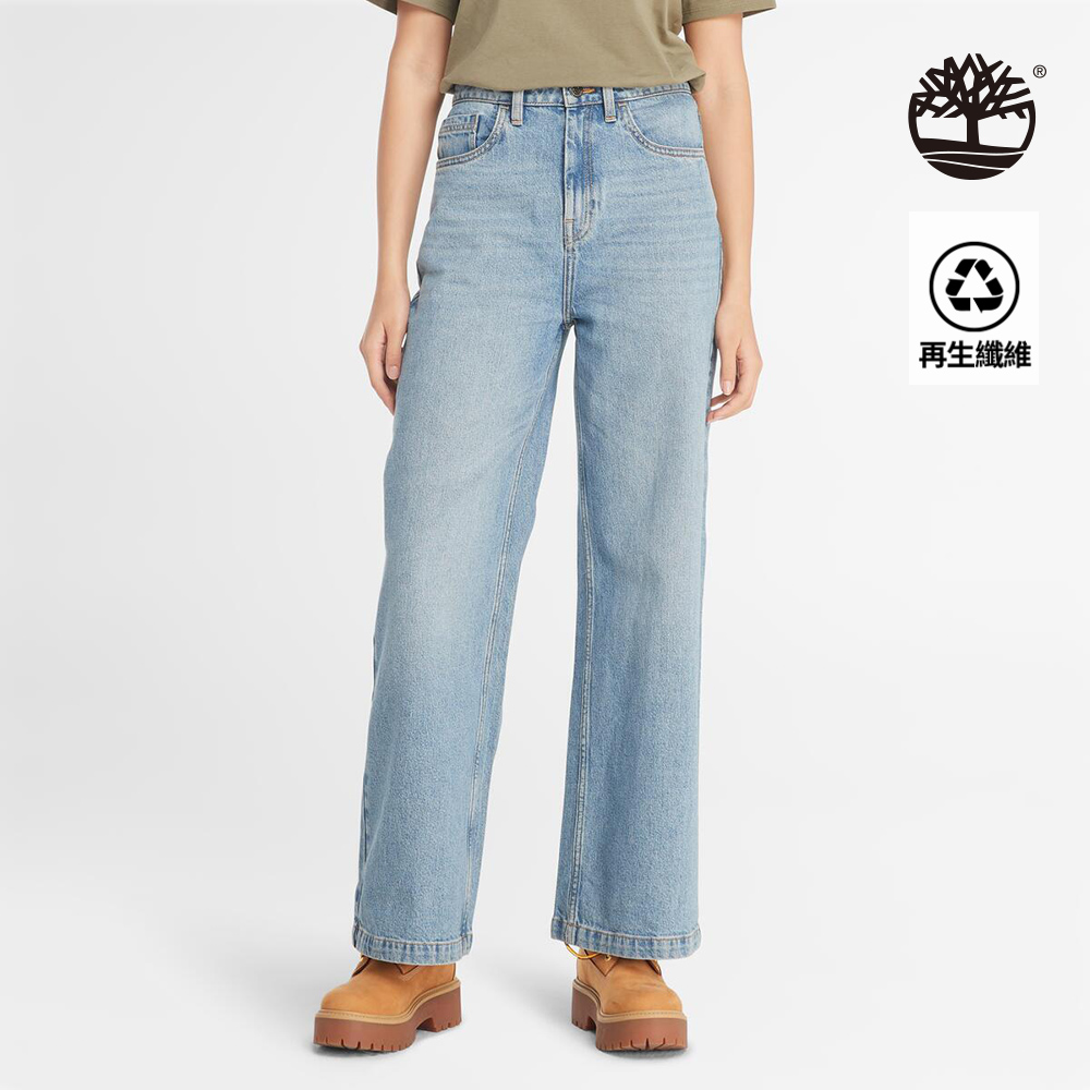 Timberland 女款藍色天絲™工裝牛仔長褲|A5YXYEIR