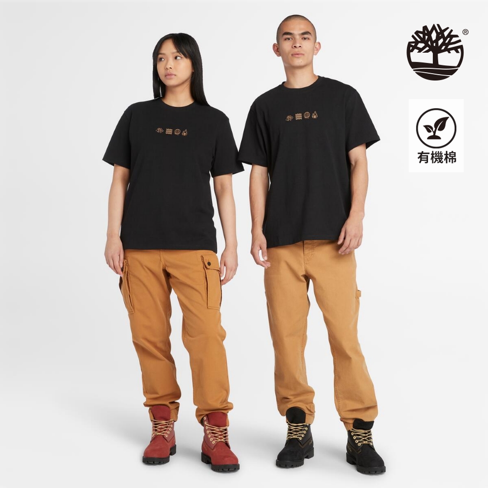 Timberland 中性黑色新年特別款圖案短袖 T 恤|A5TCQ001