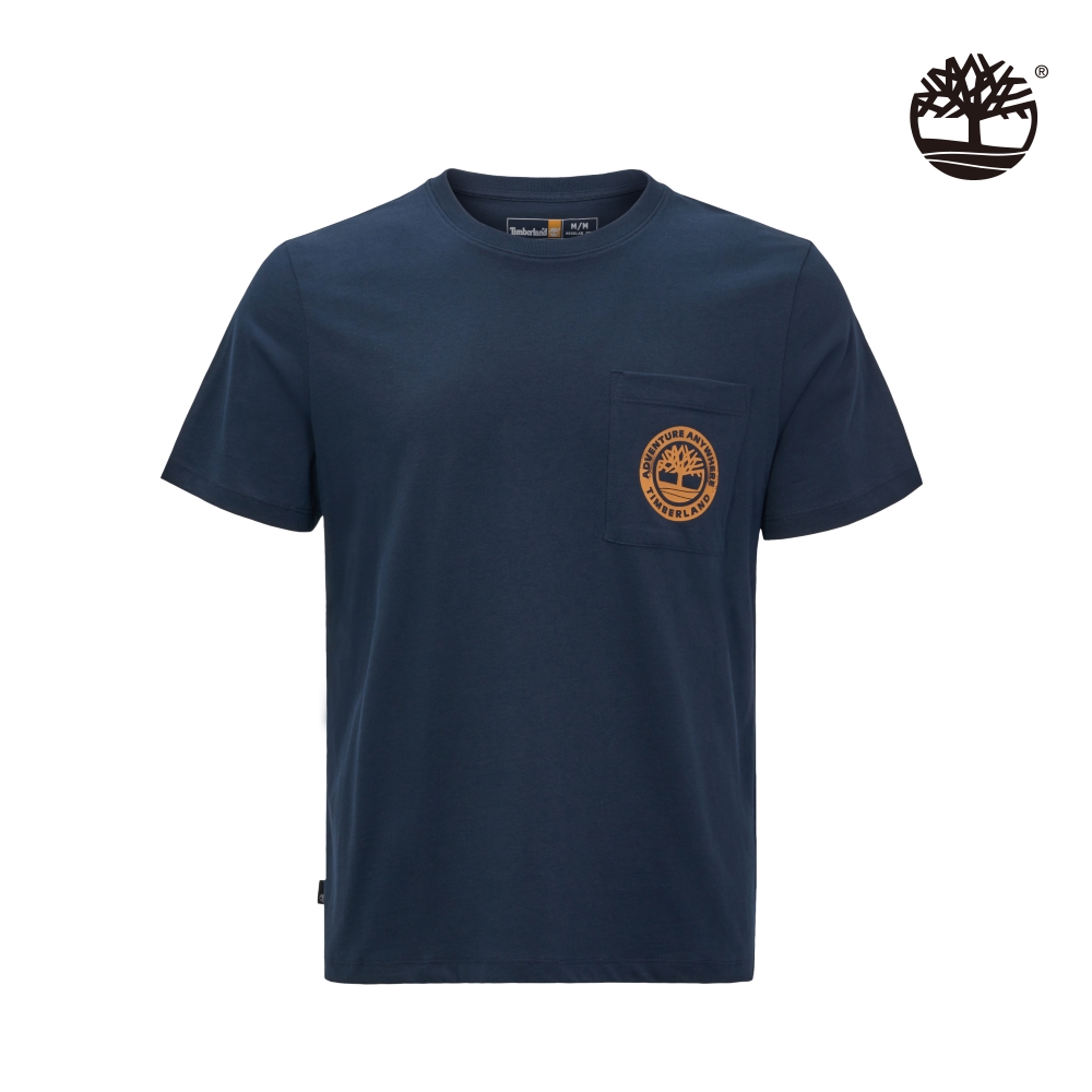 Timberland 男款深寶石藍圖案口袋短袖 T 恤|A2QFA433