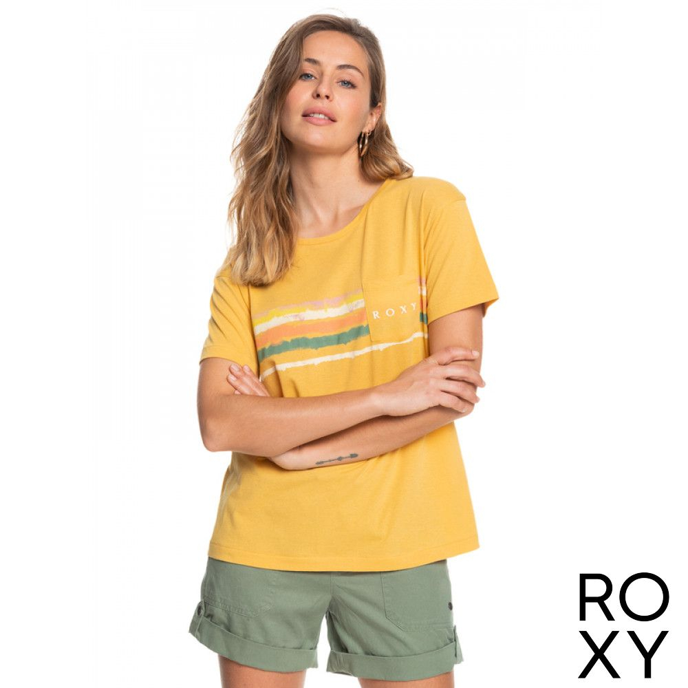 【ROXY】PALMTREES AND COCONUTS T恤 芥末色