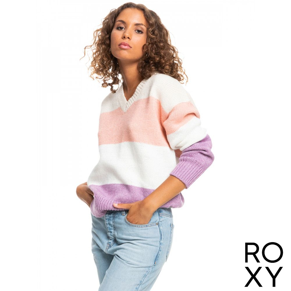 【ROXY】SAVE THE DAY 針織衫 粉紅