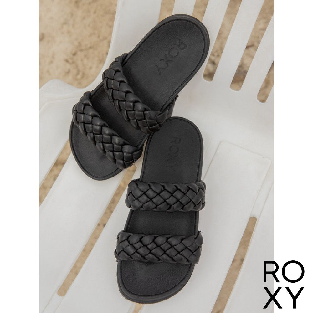 【ROXY】SLIPPY BRAIDED 涼鞋 黑色
