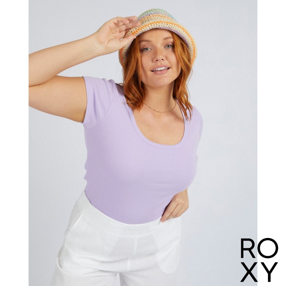 【ROXY】BASE IS ACE 短袖T恤 紫色
