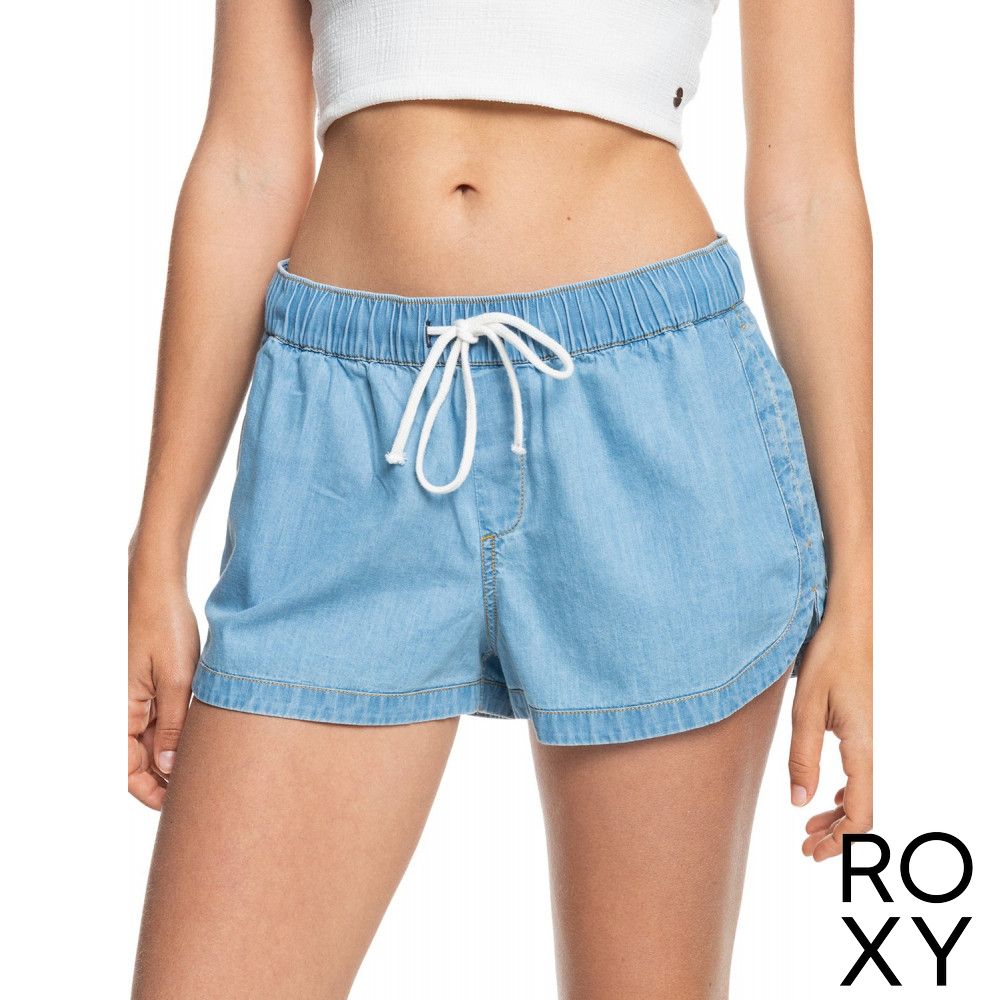 【ROXY】NEW IMPOSSIBLE DENIM MID 短褲 淺藍