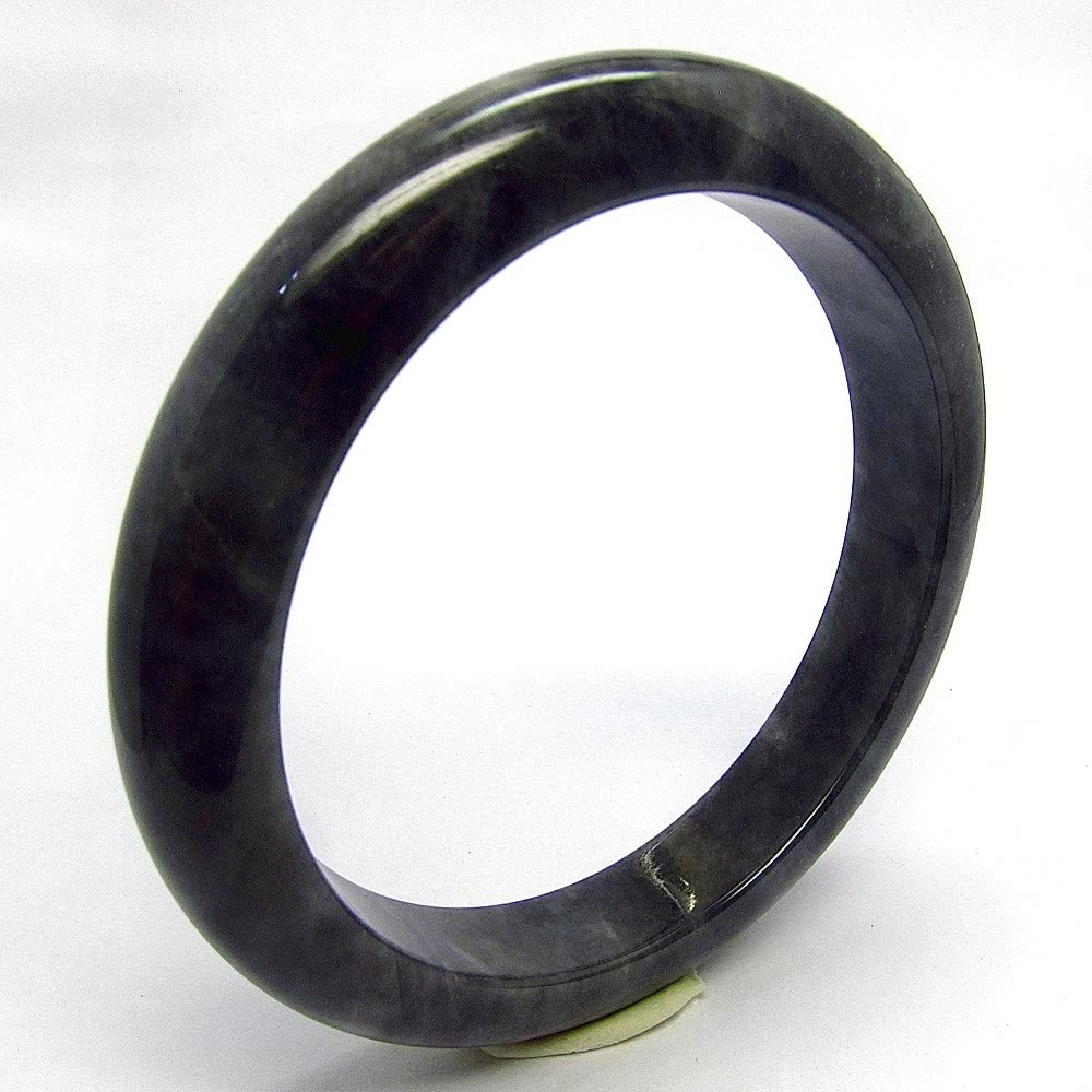 【小樂珠寶】翡翠手鐲滿黑烏雞天然A貨(手圍18.5號 內徑58.2mm V616)