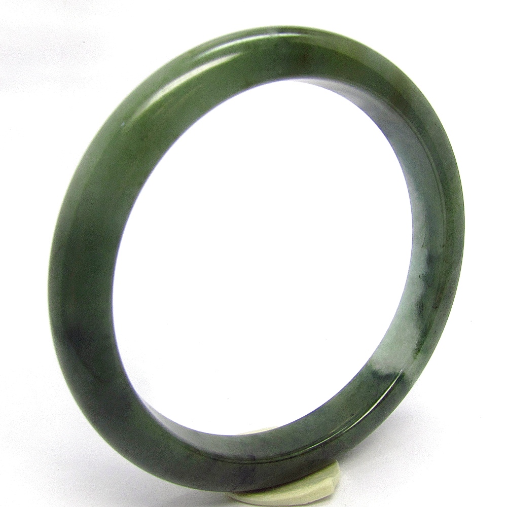 【小樂珠寶】翡翠手鐲半山半水天然A貨(手圍17.3號 內徑54.5mm V612)