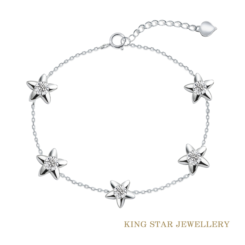 King Star 18K金星星鑽石手鍊(總視覺效果100分)