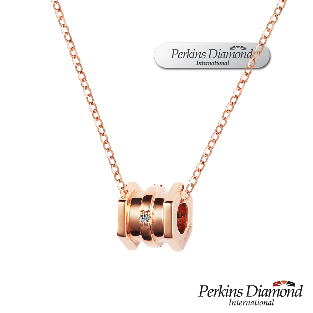 PERKINS 伯金仕 小約定系列 18K玫瑰金鑽石項鍊