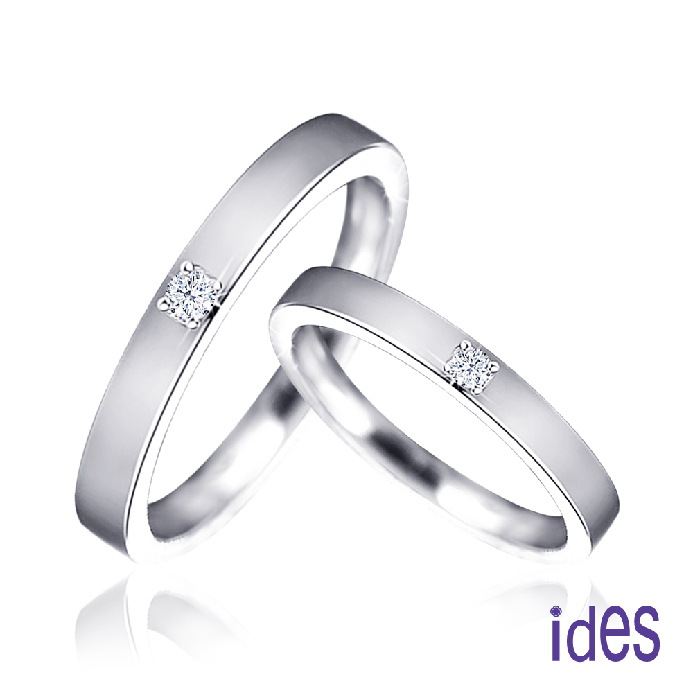 ides愛蒂思 日系設計款F/VS1極優3VG車工鑽石戒指對戒情侶戒/相愛