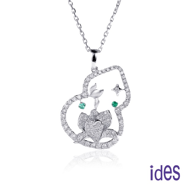 ides愛蒂思 輕珠寶時尚設計晶鑽項鍊鎖骨鍊/荷花葫蘆