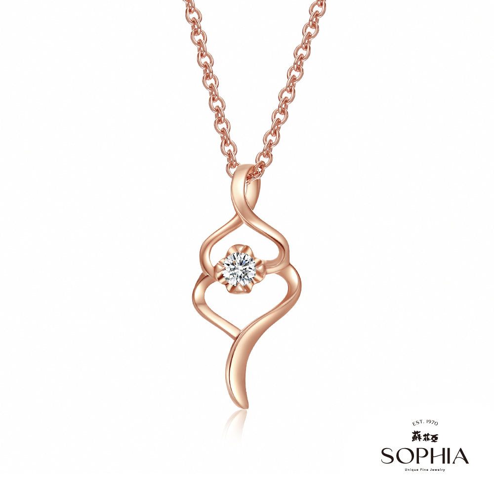 SOPHIA 蘇菲亞珠寶 - SWEET HEART 系列 14K玫瑰金 鑽石項鍊