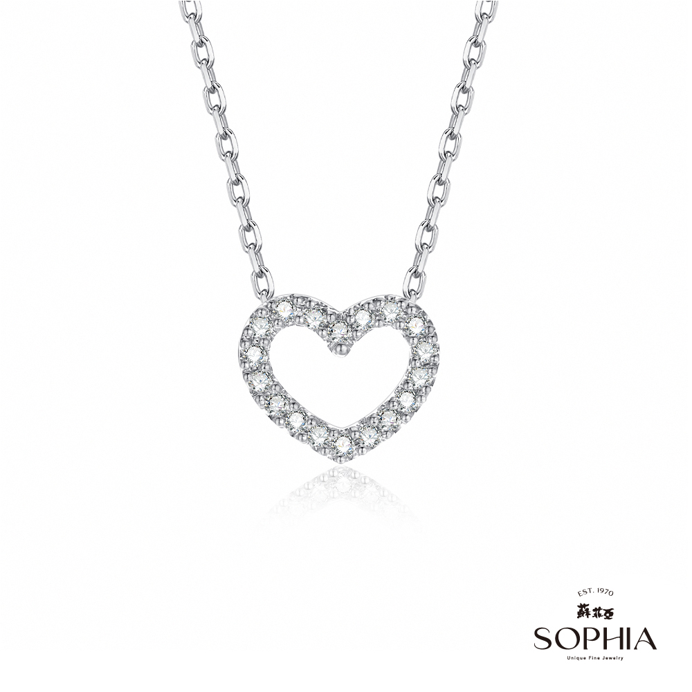 SOPHIA 蘇菲亞珠寶 - 滿分愛戀 14K白金 鑽石項鍊