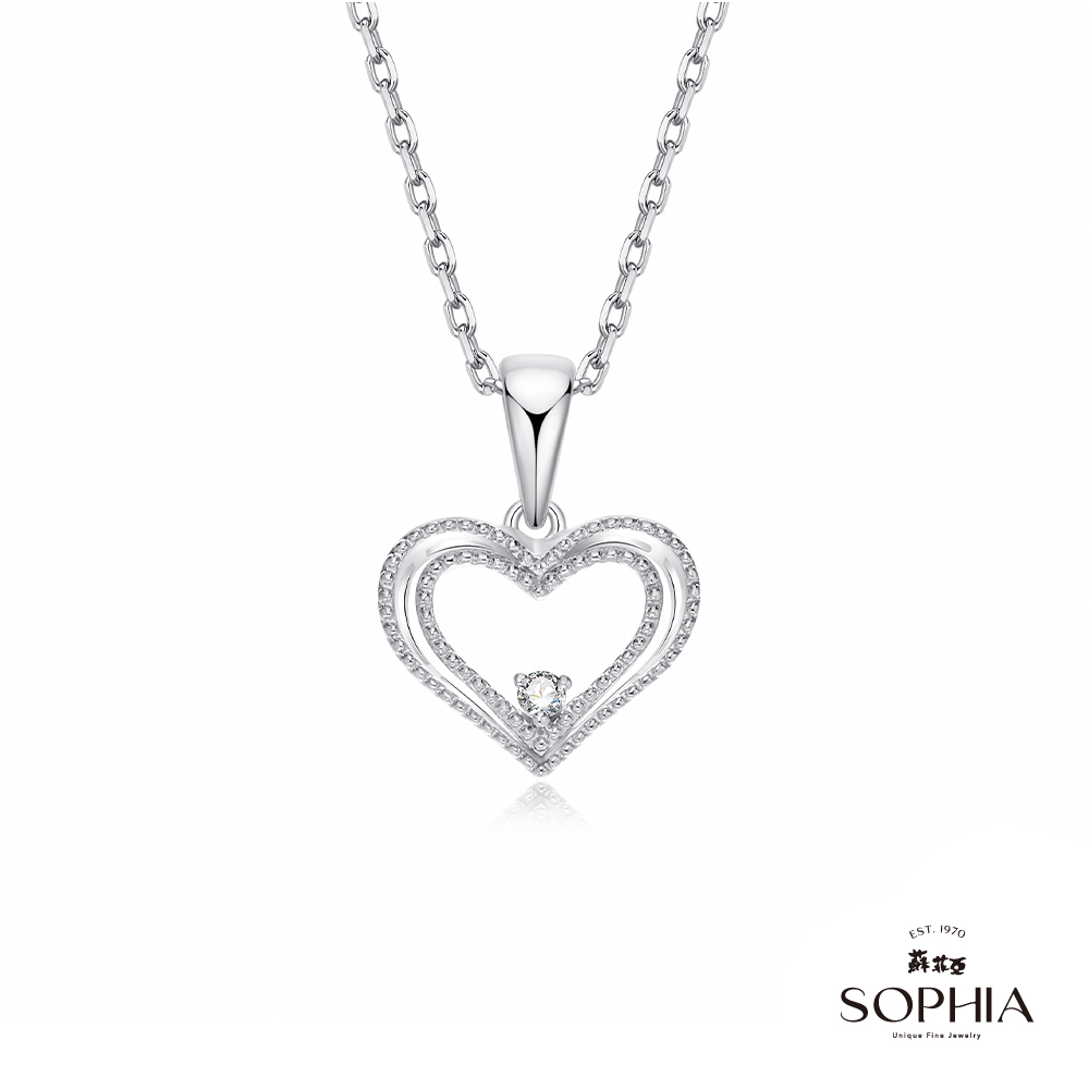 SOPHIA 蘇菲亞珠寶 - 怦然心動 9K白金 鑽石項鍊