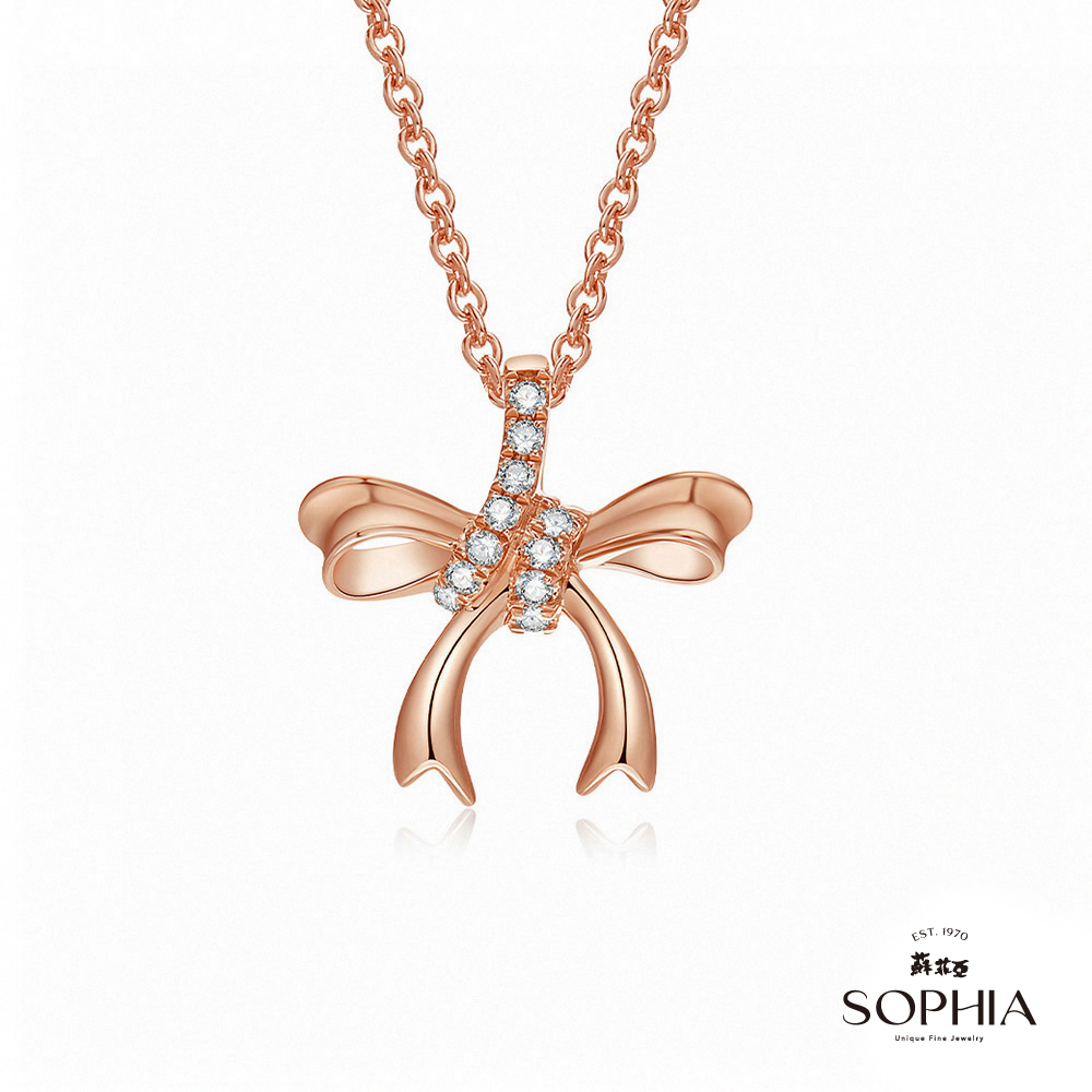 SOPHIA 蘇菲亞珠寶 - 愛戀時光 14K玫瑰金 鑽石項鍊