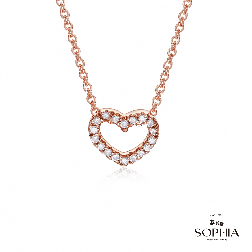 SOPHIA 蘇菲亞珠寶 - 滿分愛戀 14K玫瑰金 鑽石項鍊