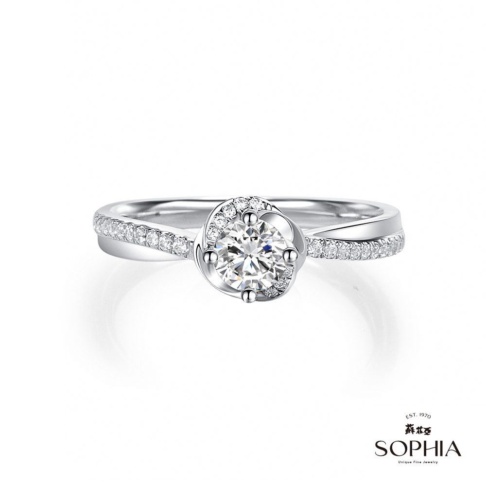 SOPHIA 蘇菲亞珠寶 - 幸福相擁 0.30克拉 18K白金 鑽石戒指