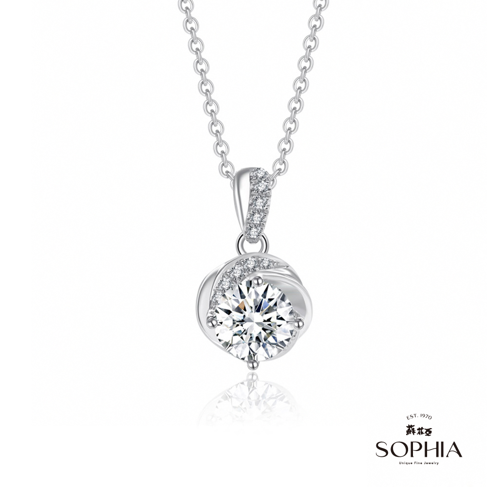 SOPHIA 蘇菲亞珠寶 - 幸福相擁 1.00克拉 18K白金 鑽石項鍊