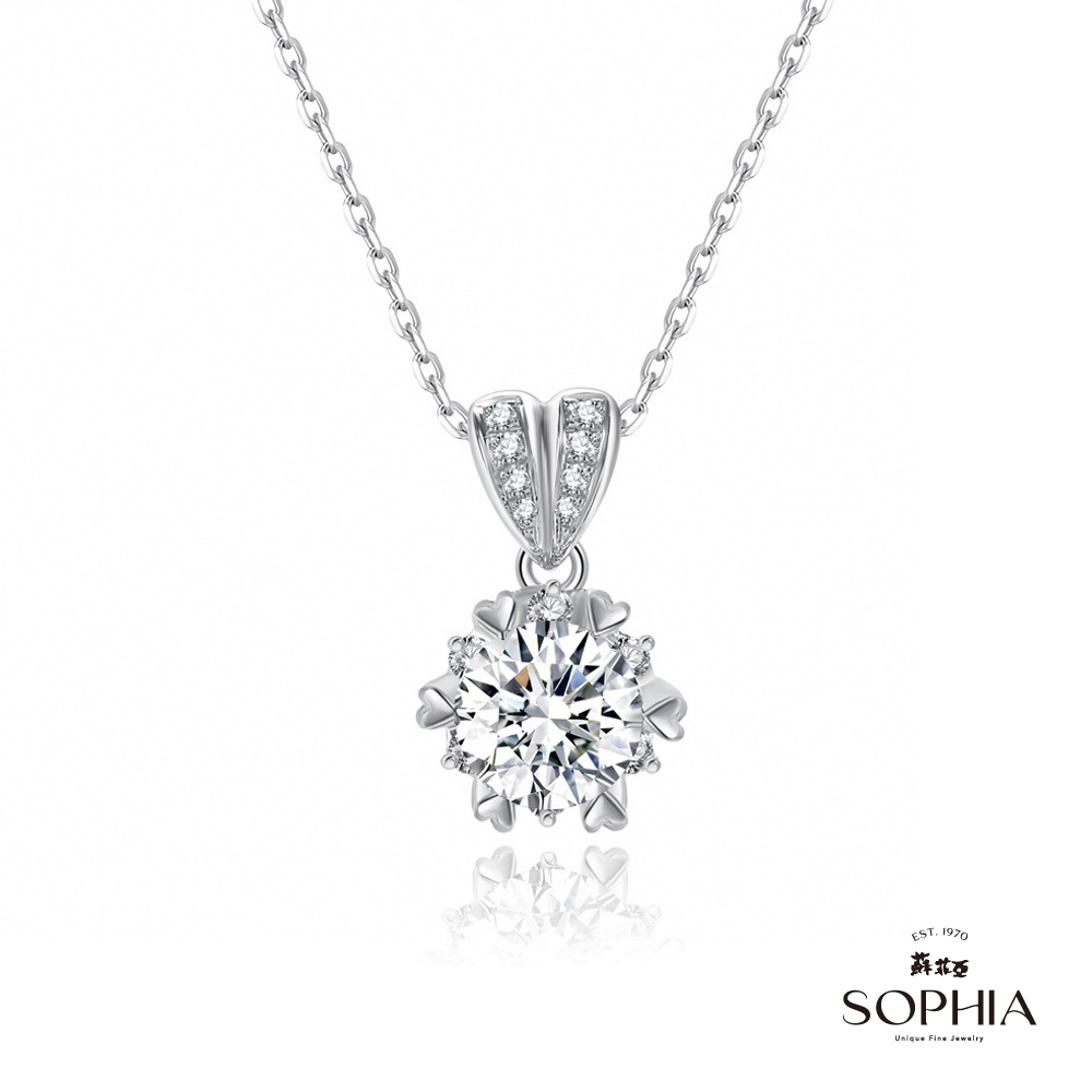 SOPHIA 蘇菲亞珠寶 - 心心相印 1.00克拉 18K白金 鑽石項鍊