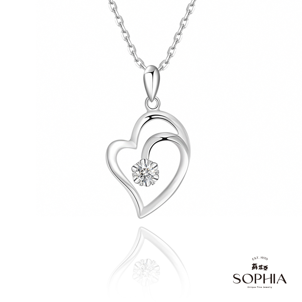 SOPHIA 蘇菲亞珠寶 - 愛戀心鑽 14K白金 鑽石項鍊