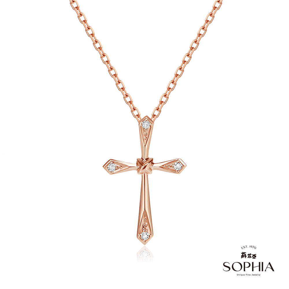 SOPHIA 蘇菲亞珠寶 - 信奉愛情 14K玫瑰金 鑽石項鍊
