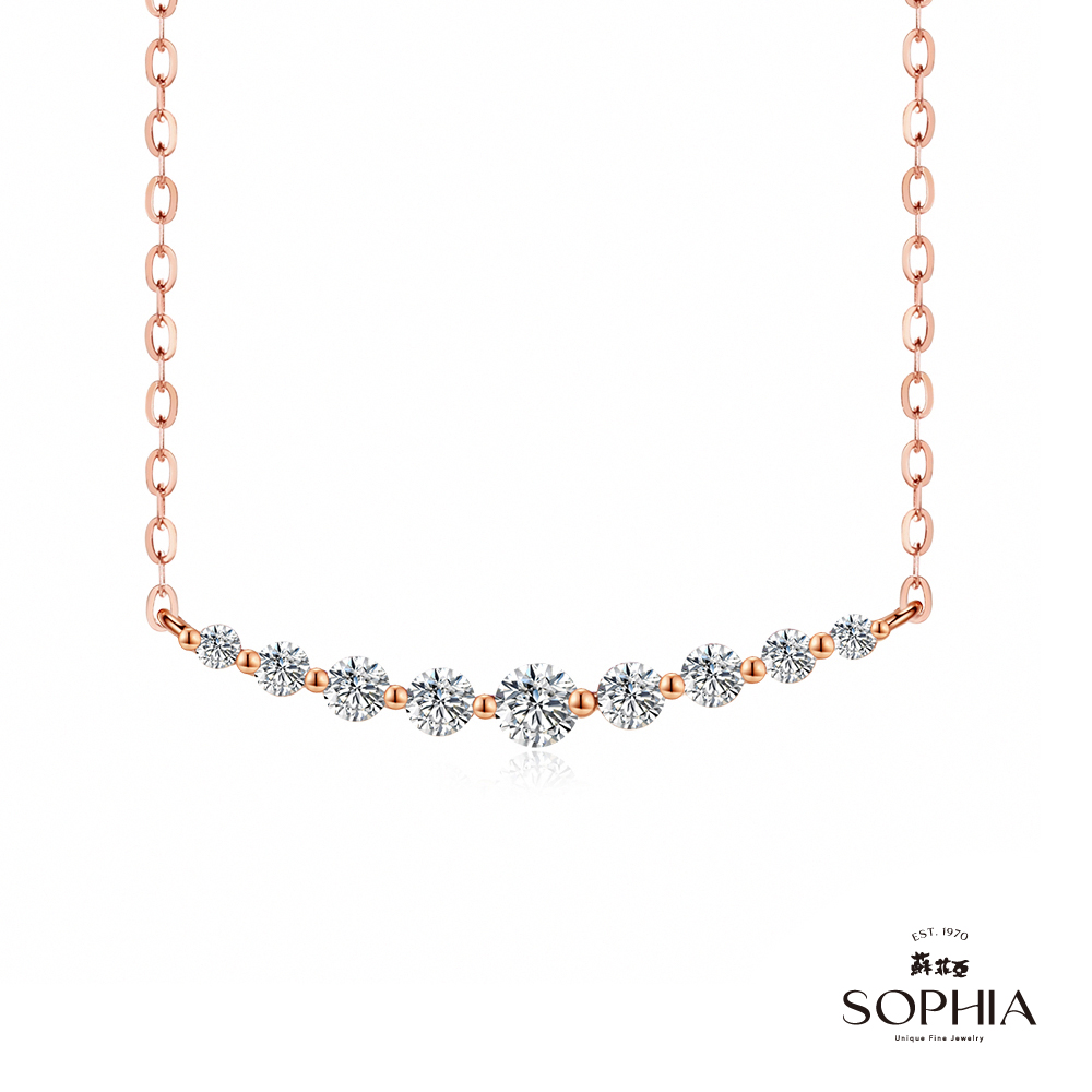 SOPHIA 蘇菲亞珠寶 - 你的微笑 14K玫瑰金 鑽石項鍊