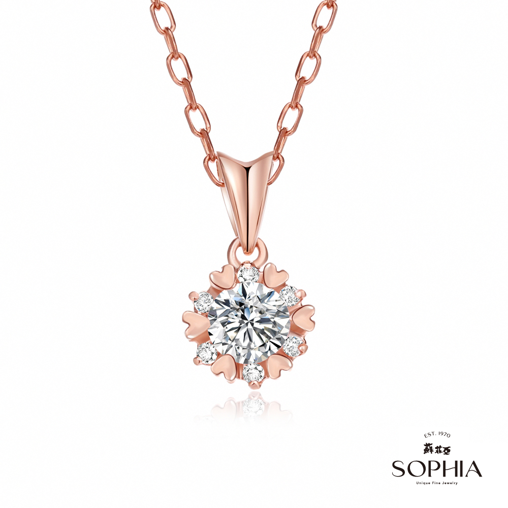 SOPHIA 蘇菲亞珠寶 - 費洛拉 0.30克拉 18K玫瑰金 鑽石項鍊