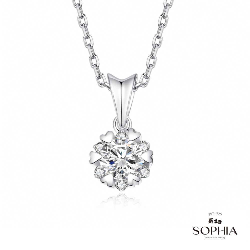 SOPHIA 蘇菲亞珠寶 - 費洛拉 0.30克拉 18K白金 鑽石項鍊