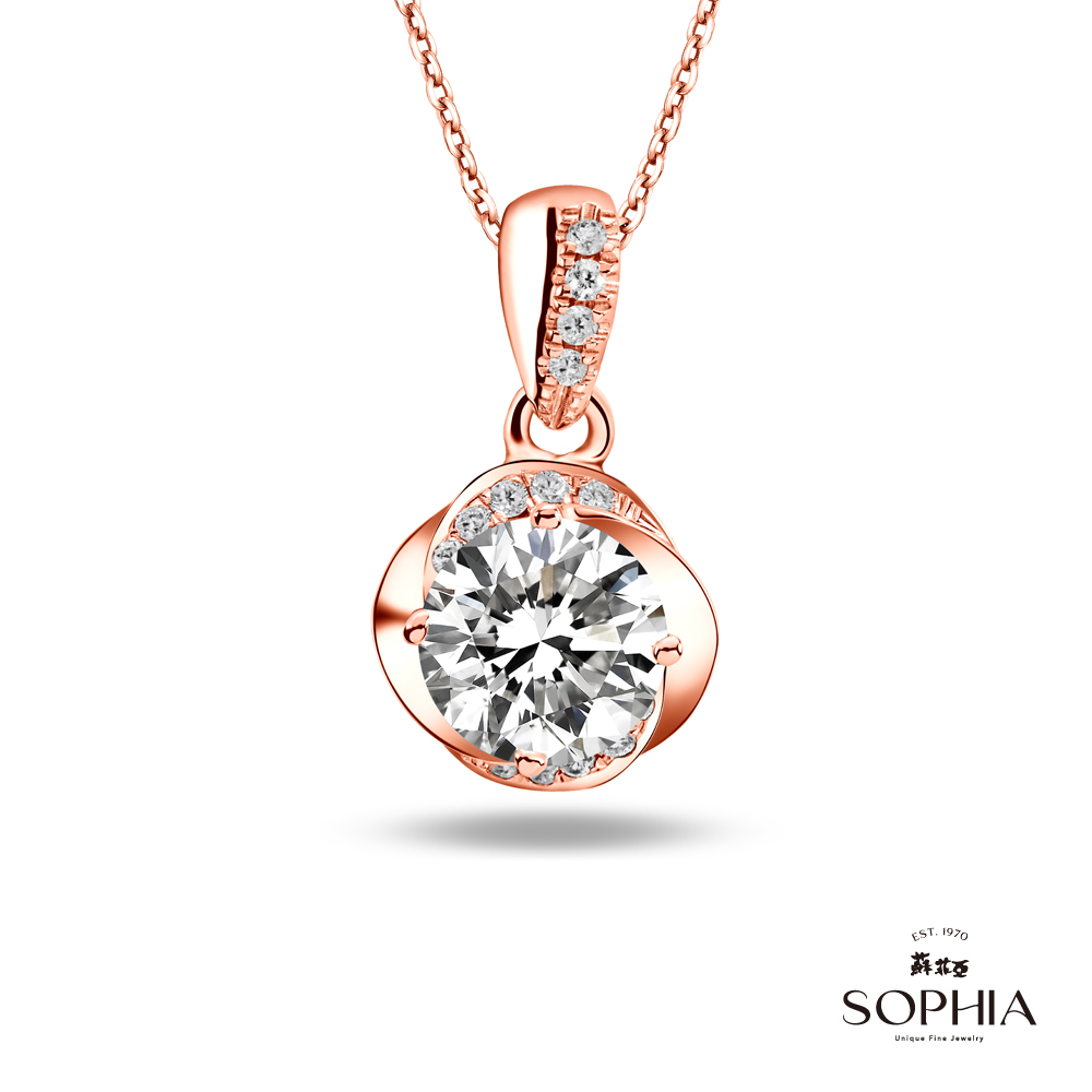SOPHIA 蘇菲亞珠寶 - 幸福相擁 0.30克拉 18K玫瑰金 鑽石項鍊