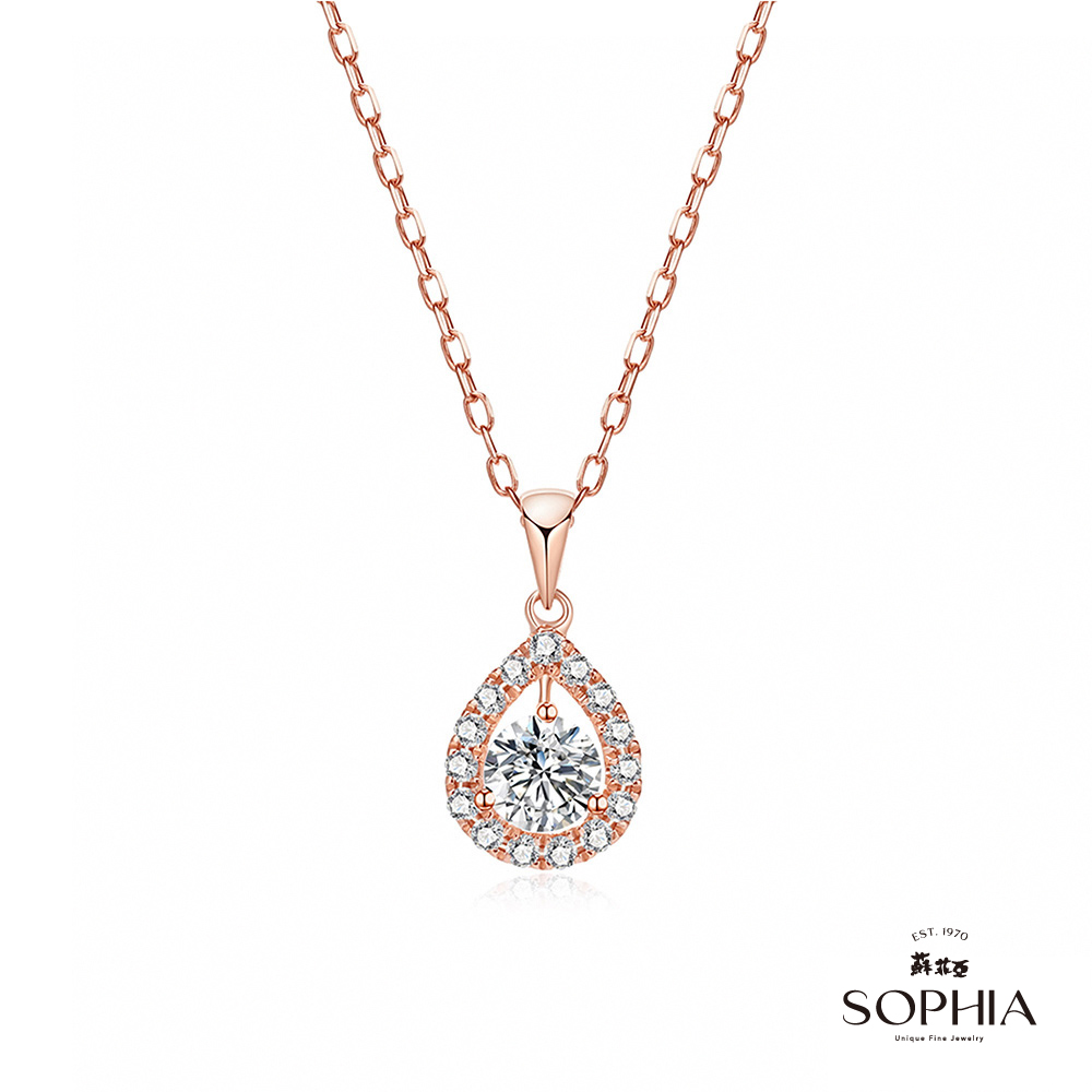 SOPHIA 蘇菲亞珠寶 - 愛洛娜 0.30克拉 14K玫瑰金 鑽石項鍊