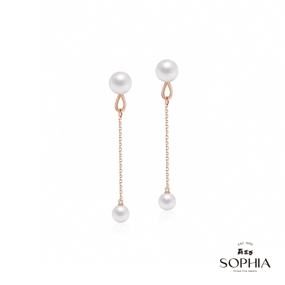 SOPHIA 蘇菲亞珠寶 - 赫斯提亞 3.5~5.0mm 14K玫瑰金 珍珠耳環