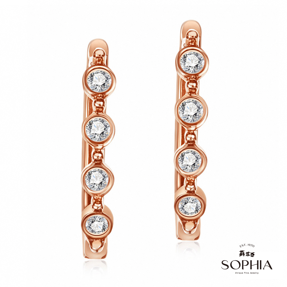 SOPHIA 蘇菲亞珠寶 - 茉伊拉 14K玫瑰金 鑽石耳環