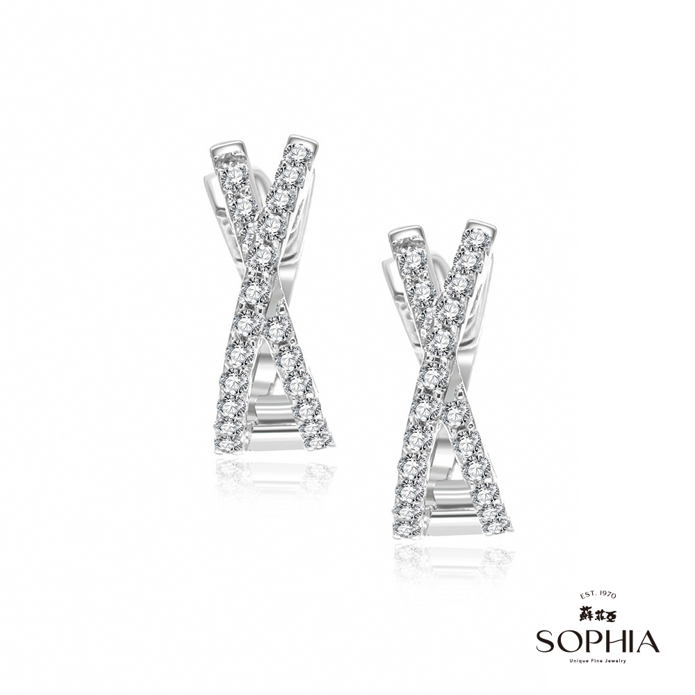 SOPHIA 蘇菲亞珠寶 - 安吉莉娜 14K白金 鑽石耳環