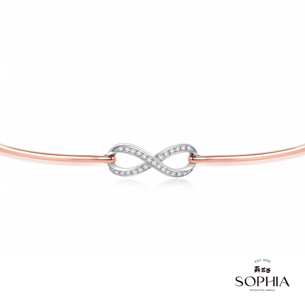 SOPHIA 蘇菲亞珠寶 - 無限的愛 14K雙色(玫瑰金+白金) 鑽石手鍊