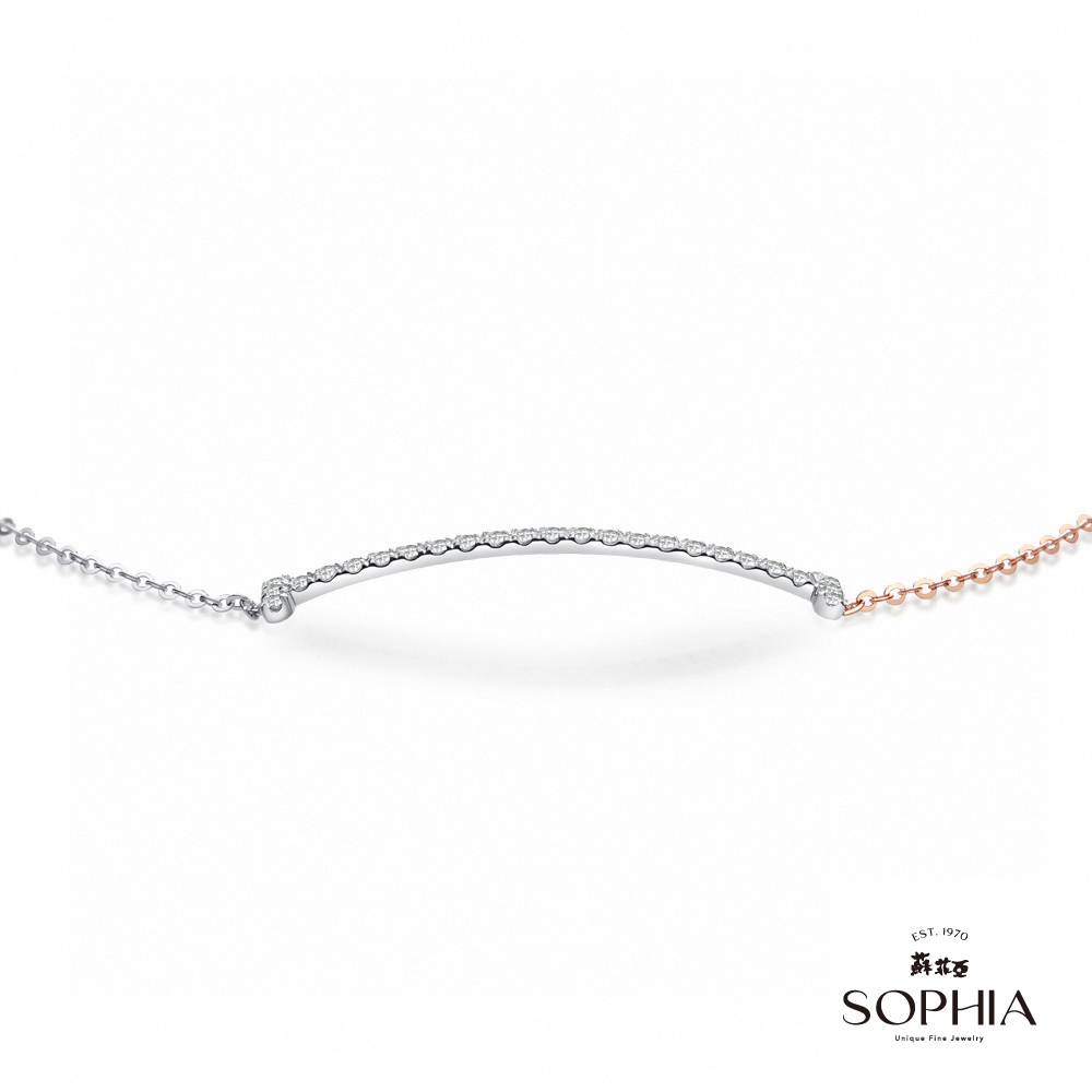 SOPHIA 蘇菲亞珠寶 - 艾薇拉 14K雙色(玫瑰金+白金) 鑽石手鍊