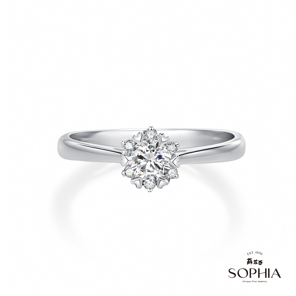 SOPHIA 蘇菲亞珠寶 - 費洛拉 GIA 0.30克拉D_SI1 18K白金 鑽石戒指