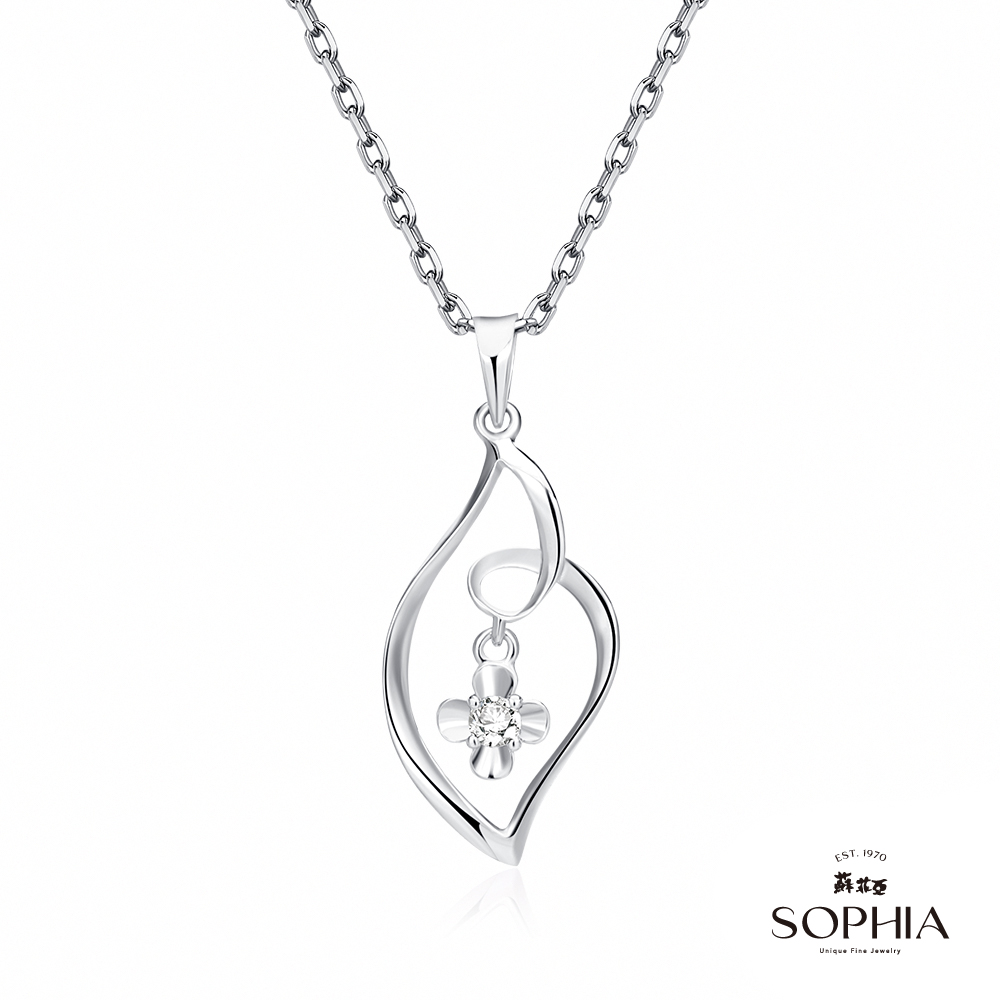 SOPHIA 蘇菲亞珠寶 - 花漾 14K白金 鑽石項鍊